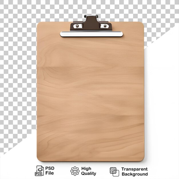 Wooden clipboard isolated on transparent background include png file