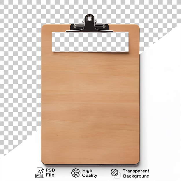 PSD wooden clipboard isolated on transparent background include png file