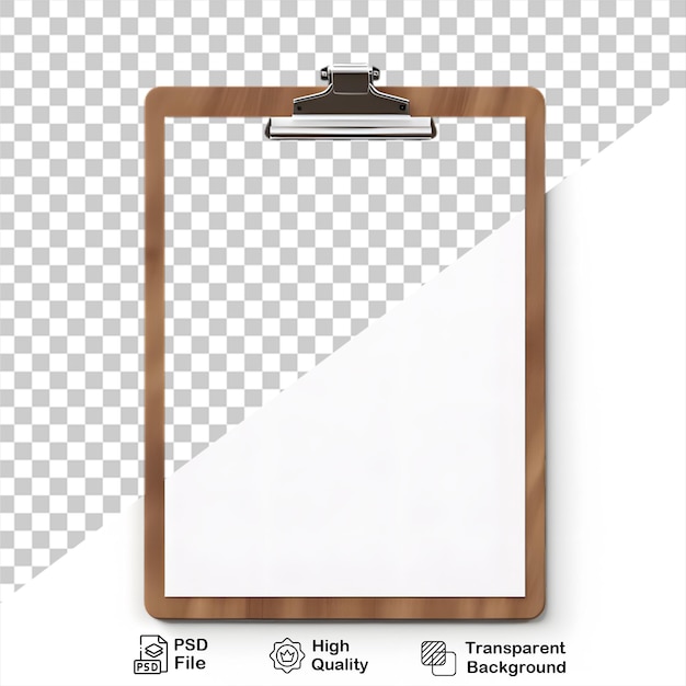 PSD wooden clipboard isolated on transparent background include png file