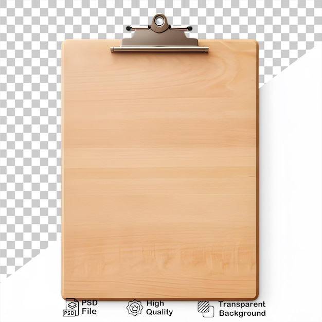 Wooden clipboard isolated on transparent background include png file