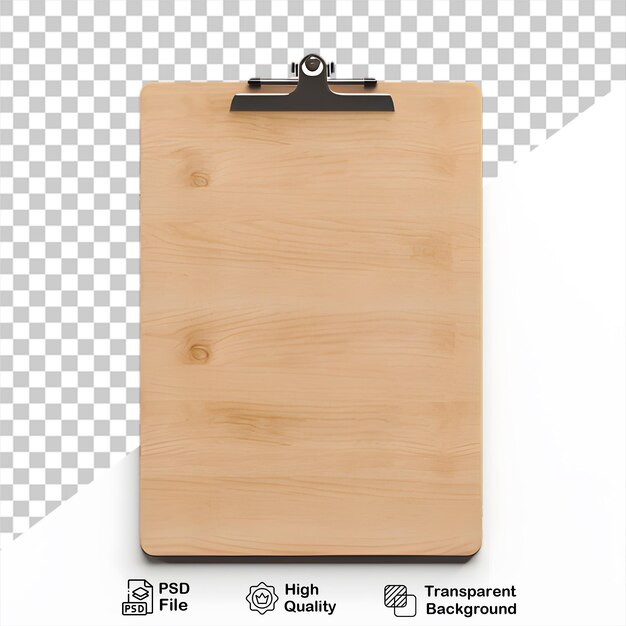 Wooden clipboard isolated on transparent background include png file