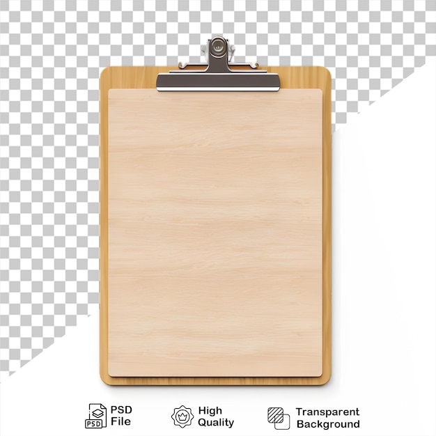 PSD Деревянная бумага с пустой бумагой, изолированной на прозрачном фоне, включает файл png