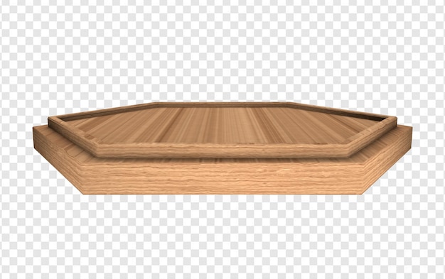 PSD a wooden coffin with a lid on a transparent background