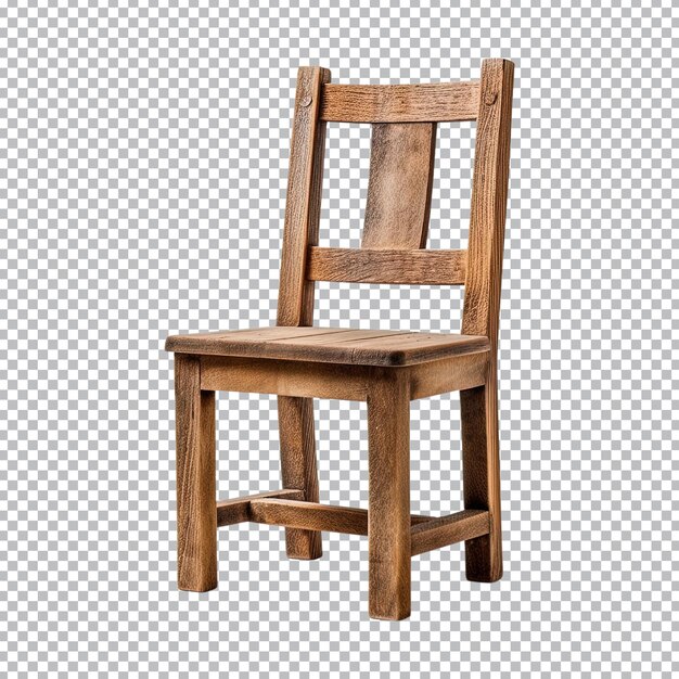 PSD wooden comfortable chair isolated on transparent background