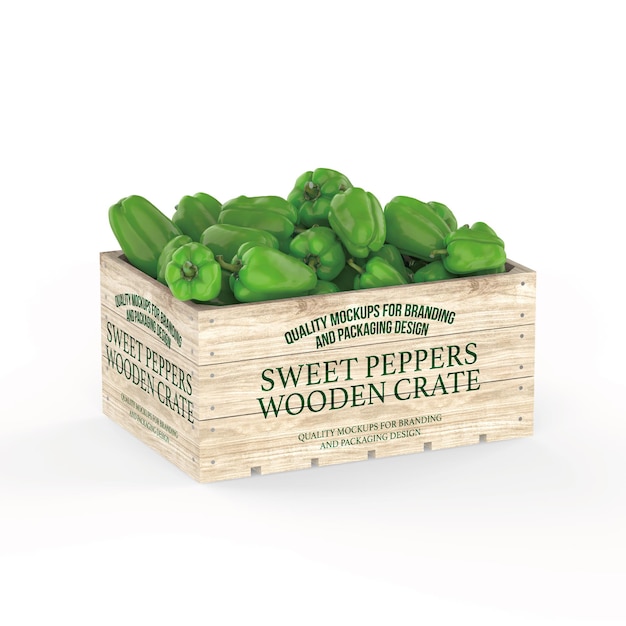 Wooden crate psd mockup