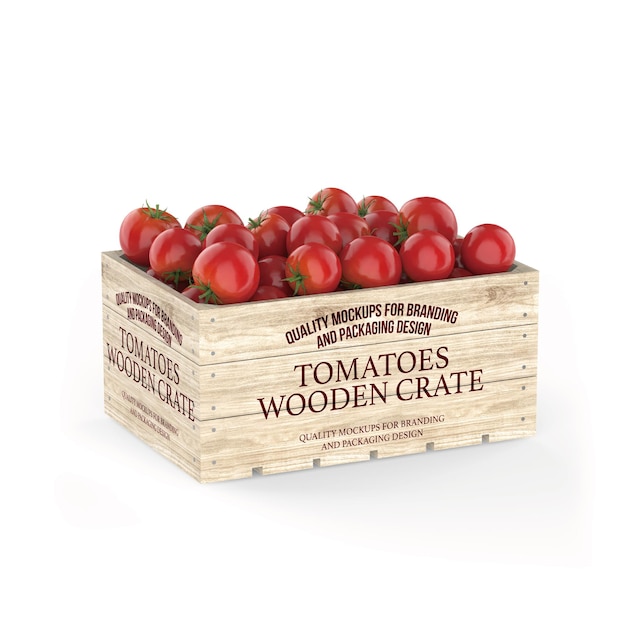 Wooden crate psd mockup