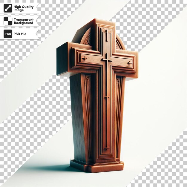 PSD a wooden cross with a cross on it that says quot crucifix quot