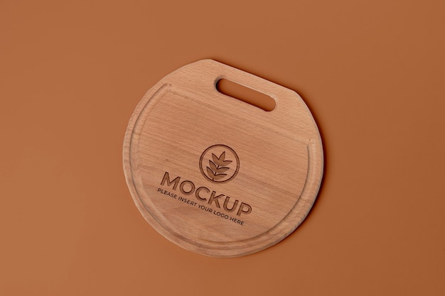 PSD wooden cutting board mock-up design