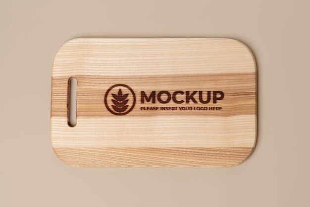 Wooden cutting board mock-up design