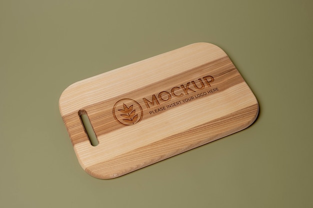 PSD wooden cutting board mock-up design