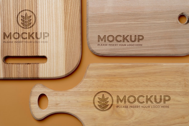 PSD wooden cutting board mock-up design