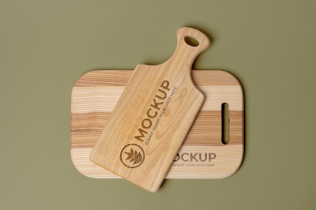 Wooden cutting board mock-up design