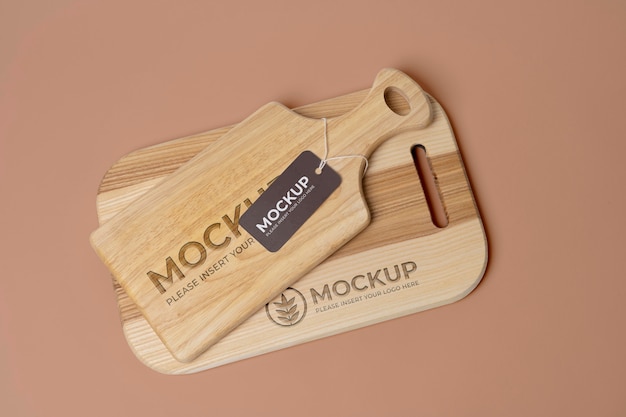 PSD wooden cutting board mock-up design