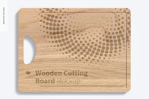 Wooden cutting board mockup, top view