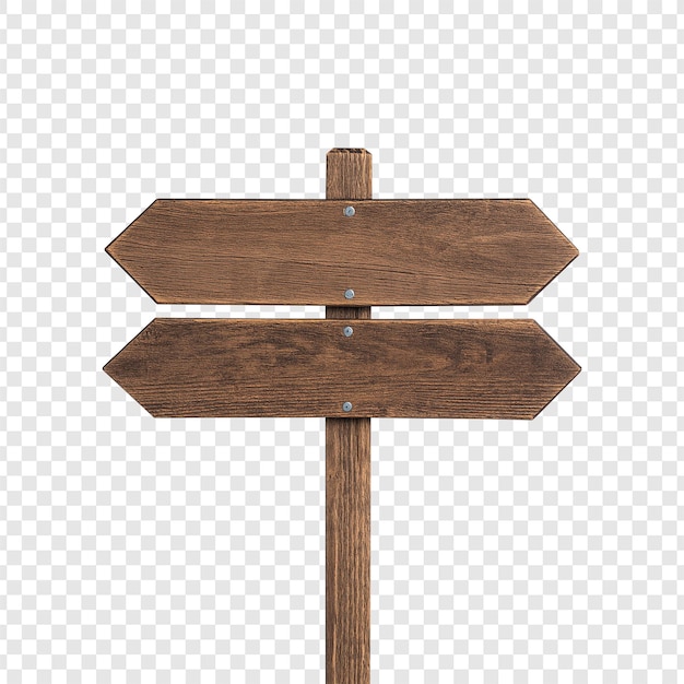 Wooden Directional Signpost with Two Arrows