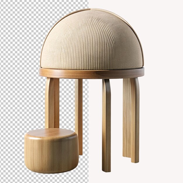 PSD wooden doom side chair on transparent background