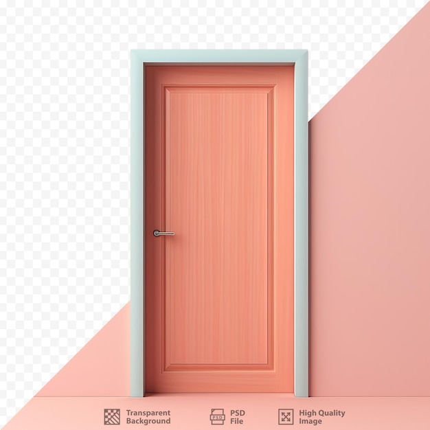 PSD a wooden door on a transparent background