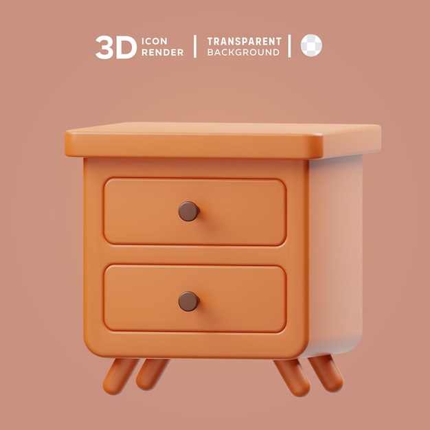 PSD wooden drawer 3d 일러스트레이션 렌더링