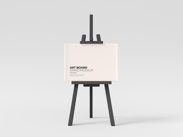 Wooden easels art canvas mockup