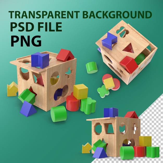 PSD wooden educational toy png