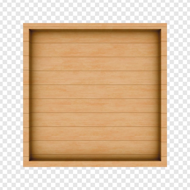 PSD una scatola vuota di legno con la parte superiore aperta, download png hd