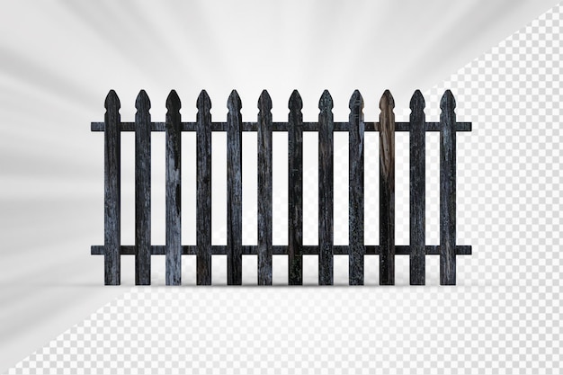 Wooden Fence 3d render 