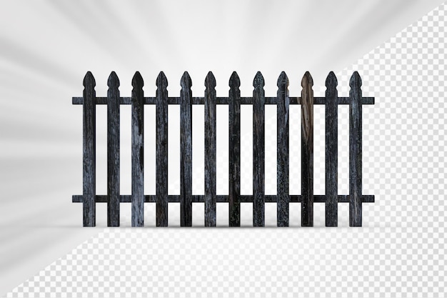 Wooden fence 3d render