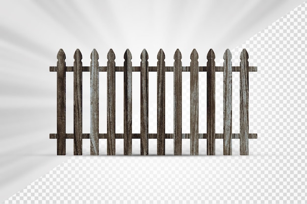 PSD wooden fence 3d render