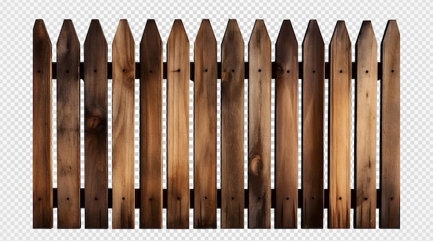 Wooden fence isolated on transparent background