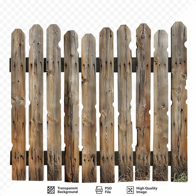 Wooden fence isolated on white