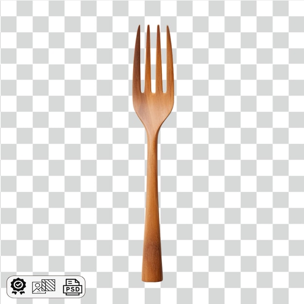 PSD wooden fork transparent background