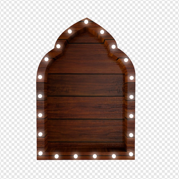 PSD wooden frame base with light