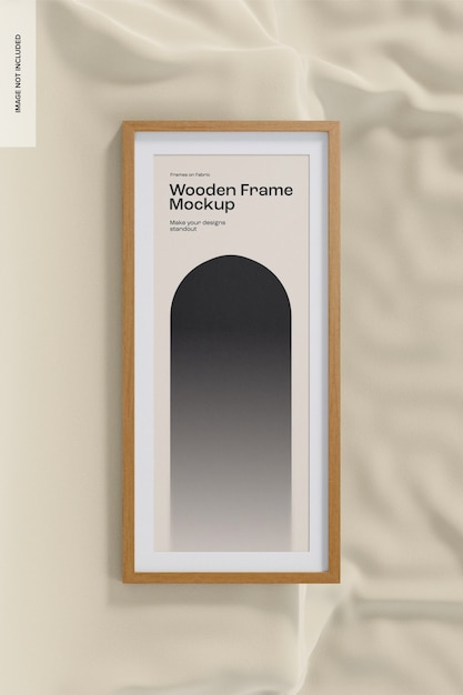 Wooden frame on fabric stage mockup, top view