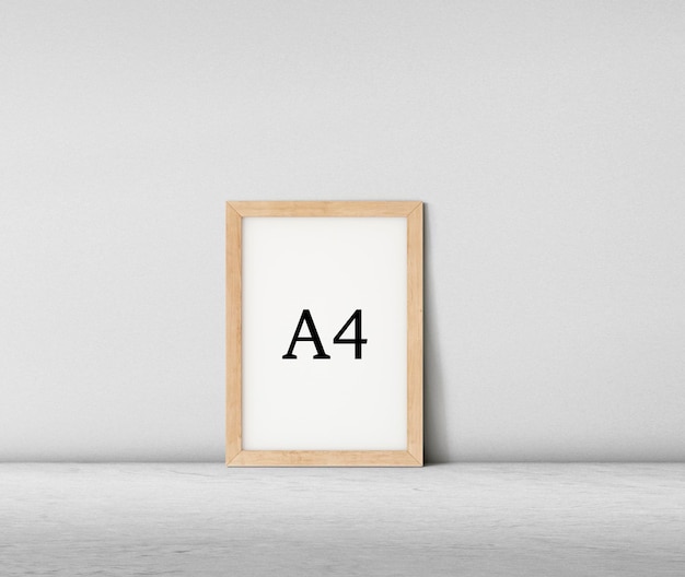 PSD wooden frame mockup close up