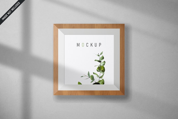 Wooden frame mockup with shadow details