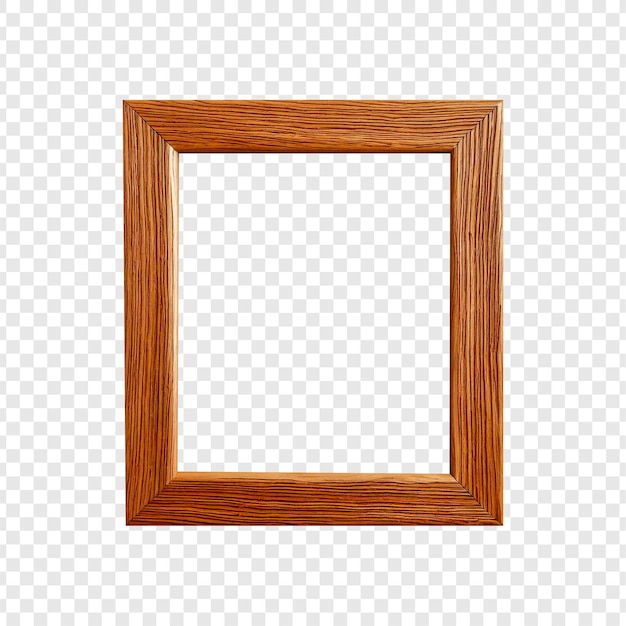 wooden frame on a transparent background