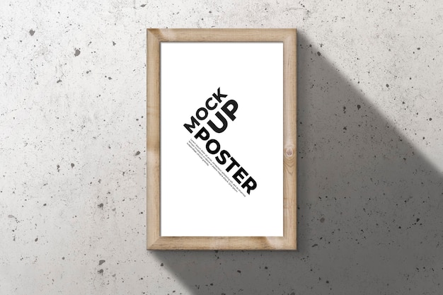 Wooden frame for poster mockup