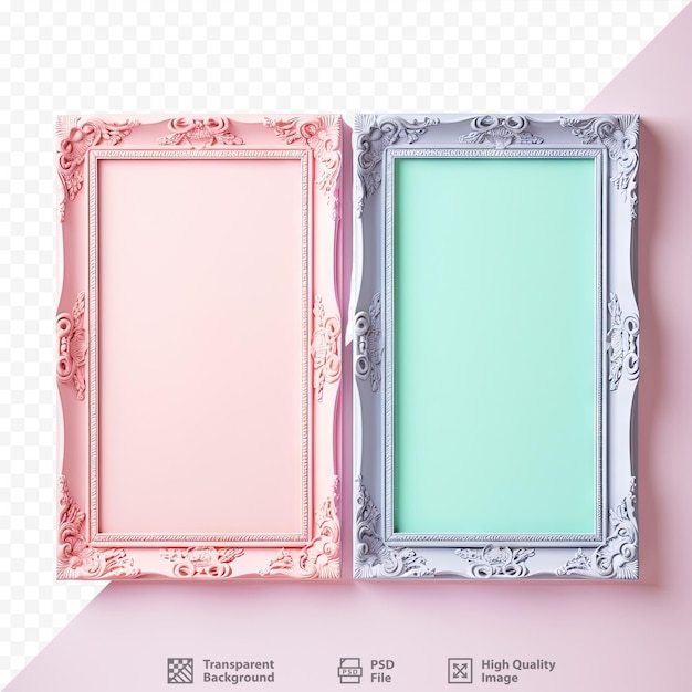 PSD wooden frame on transparent background