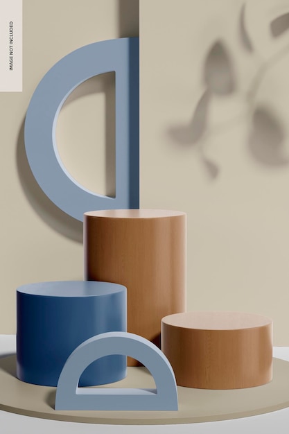 Wooden Half Circle Backdrop Mockup
