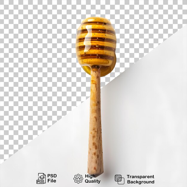 Wooden honey spoon isolated on white background with png file