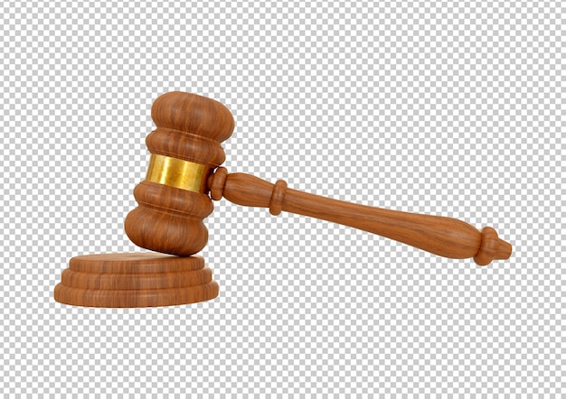 PSD wooden judge gavel isolated