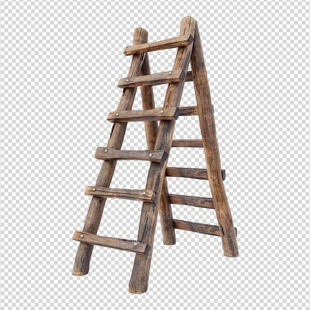 PSD wooden ladder of success on transparent background