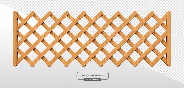 Wooden Lattice Fence 3d render