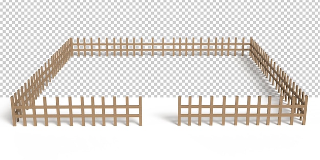 wooden lattice fence isolated on transparent background