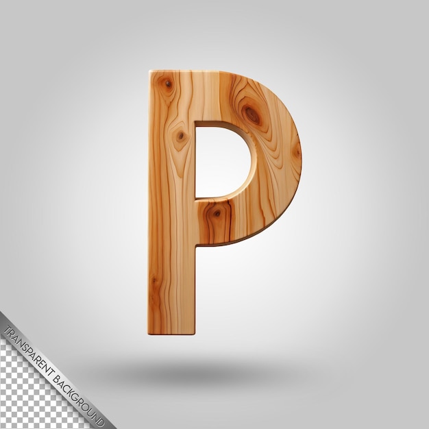 PSD a wooden letter