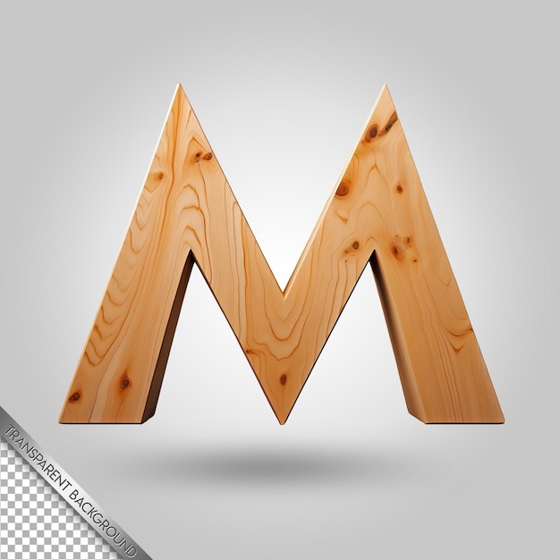 PSD a wooden letter