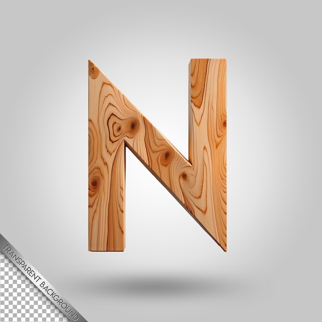 PSD a wooden letter