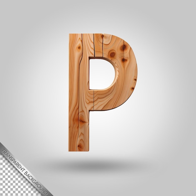 PSD a wooden letter