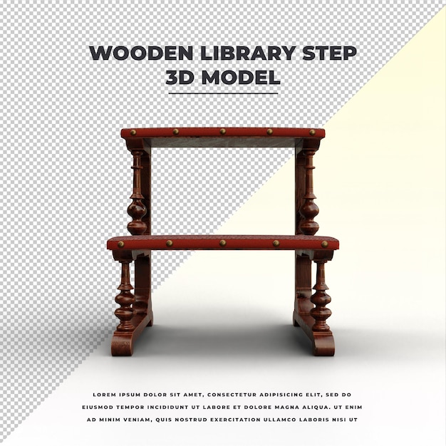 PSD wooden library step