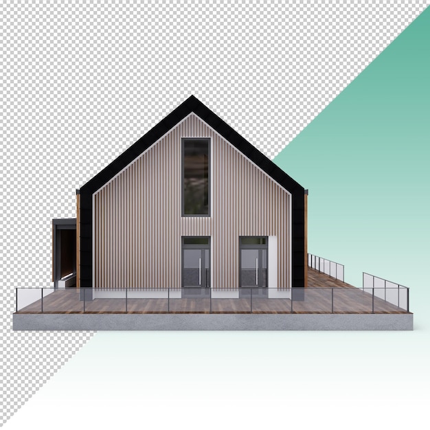 PSD wooden modern house